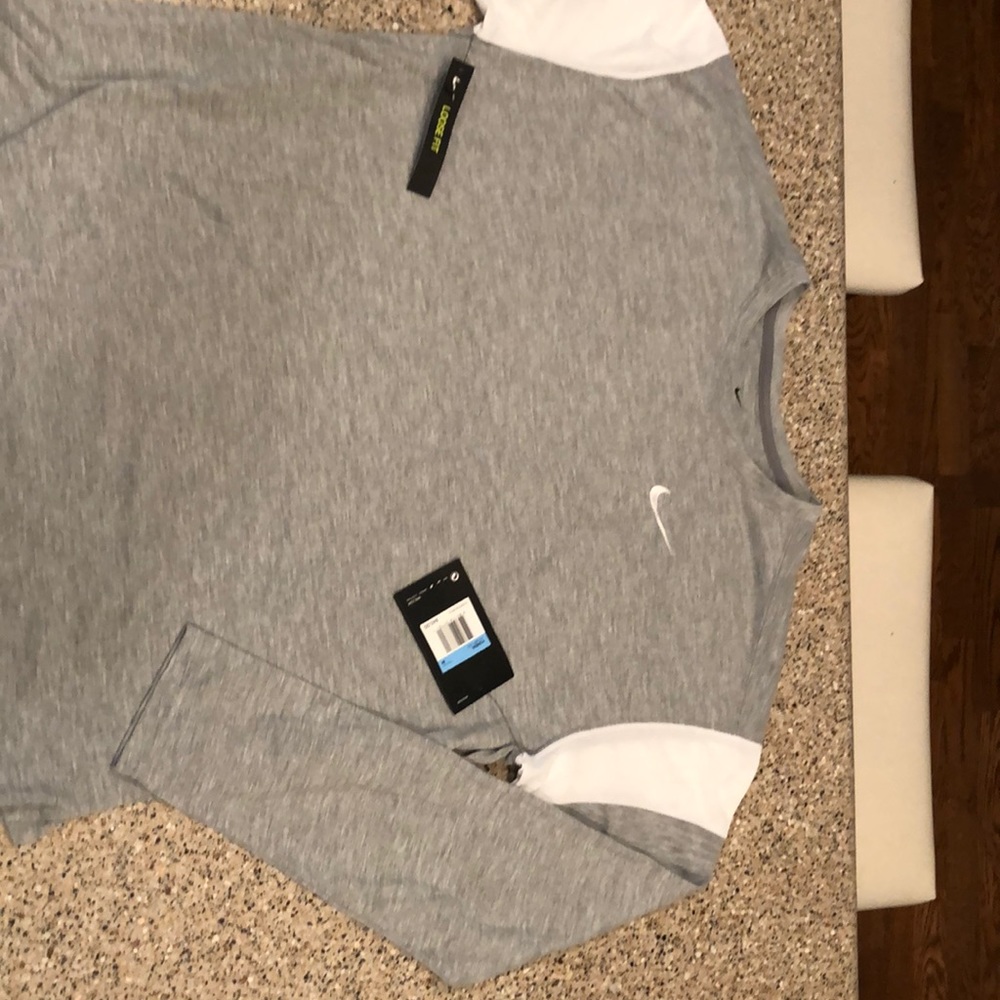 Gray and white Nike long sleeve thin loose fit  M